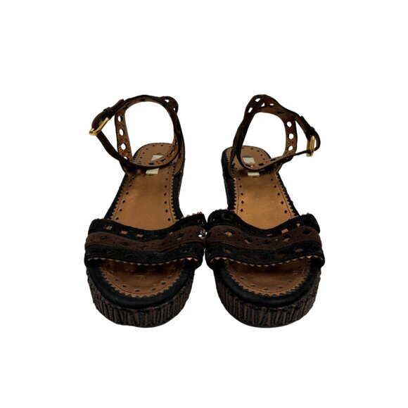 Prada Suede Open Toe Wedges - Picture 2 of 8